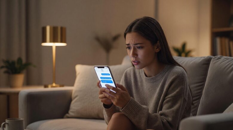 Person checking Facebook Messenger to see if they have been blocked