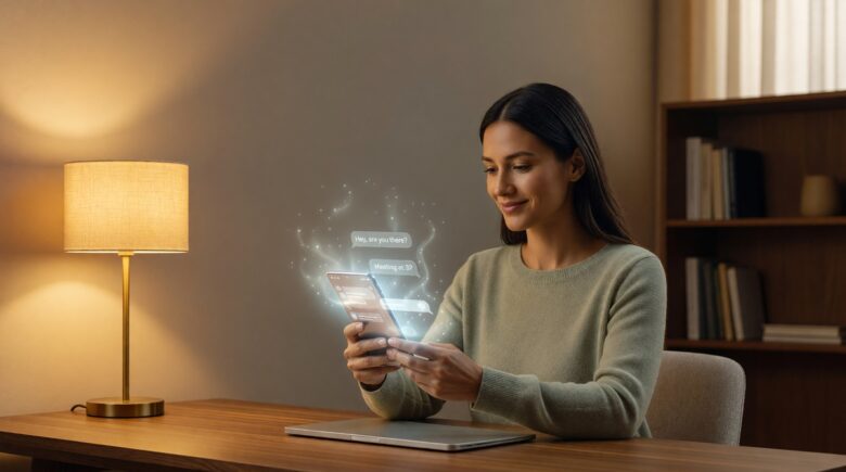 Person sending disappearing messages on a smartphone screen