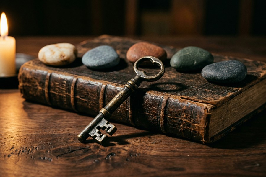 Screenshot-style illustration of a password manager vault showing unique passwords per site