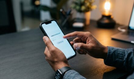 Smartphone displaying a two-factor authentication code next to a login screen