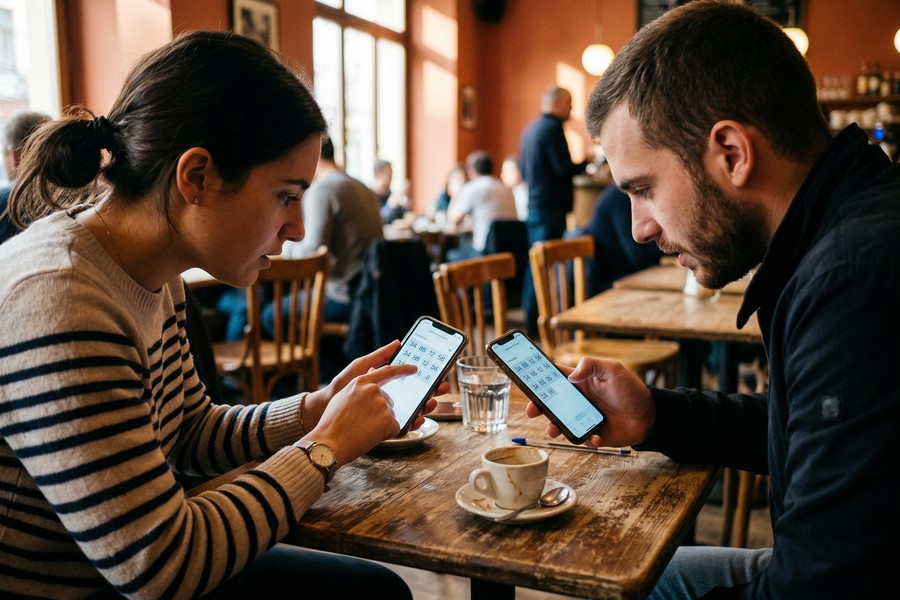 Screenshot mockup of Signal app safety number verification screen on a smartphone