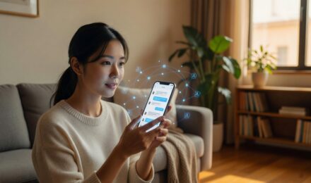AI-powered features inside a messaging app on a smartphone screen