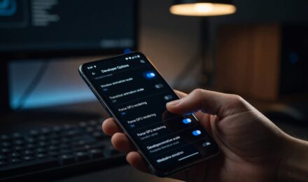 Android developer options hidden menu open on a smartphone screen