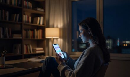Person using a private conversations app on a smartphone without a phone number