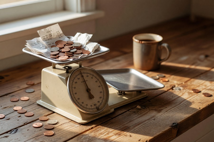 Illustrated diagram showing zero-based budgeting flow from income to assigned budget categories