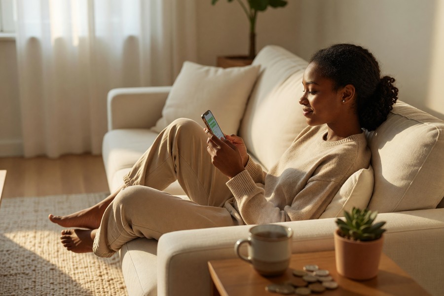 Dashboard view of YNAB budget categories displayed on a mobile phone screen