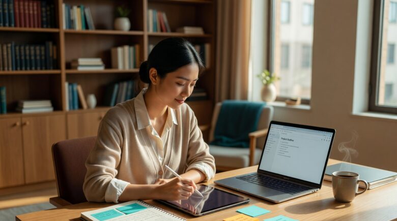 Best note-taking apps displayed on a laptop and smartphone screen