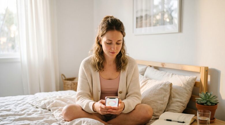 Best period tracking apps displayed on a smartphone screen with a privacy shield icon