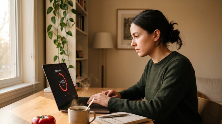 Best Pomodoro timer apps displayed on a smartphone and laptop screen for deep work focus