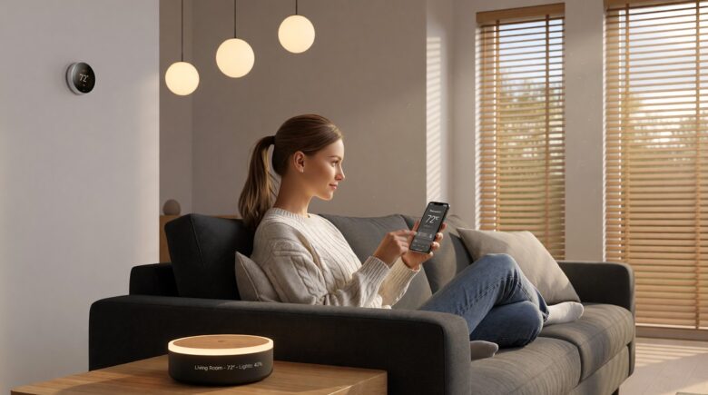 Best smart home hubs displayed on a table controlling multiple smart devices from one app