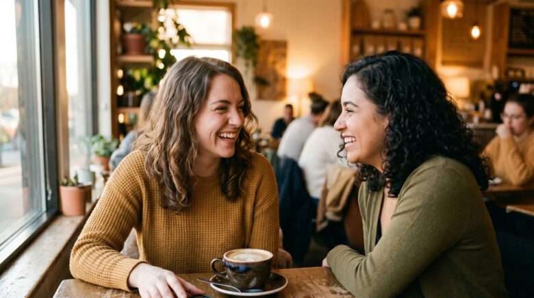 Person using a social skills app on their smartphone to practice conversation techniques