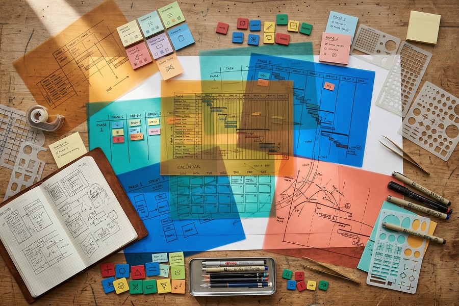 Side-by-side comparison of Asana and ClickUp dashboards on desktop and mobile