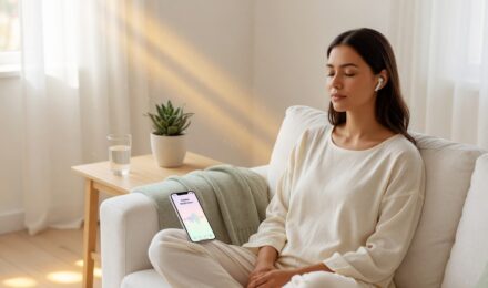 Side-by-side comparison of Calm, Headspace, and Insight Timer mindfulness apps on a smartphone screen