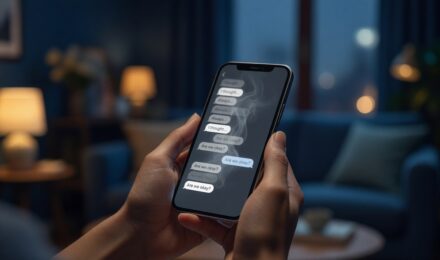 Smartphone screen showing a disappearing message countdown timer in a chat app