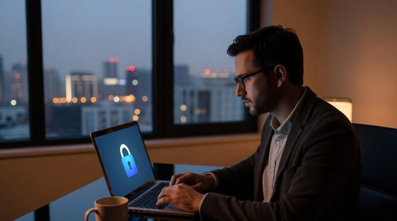 Illustration of end-to-end encryption protecting private messages between two users