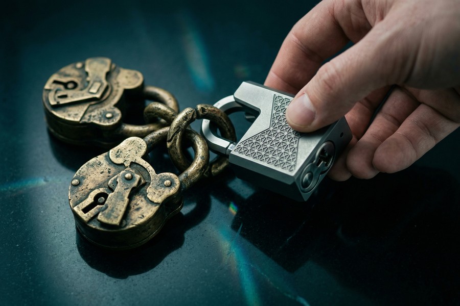 Timeline of post-quantum encryption adoption by Signal, Apple iMessage, and WhatsApp from 2023 to 2025