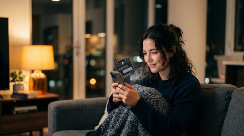 Smartphone screen showing a disappearing message countdown timer representing ephemeral messaging