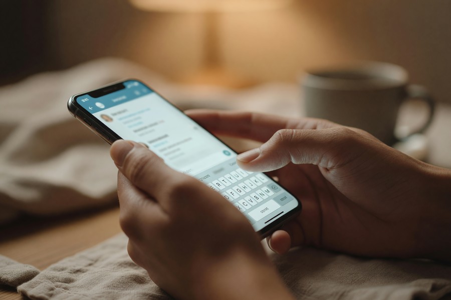 iPhone keyboard settings screen showing autocorrect and text replacement toggle options
