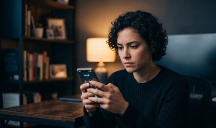 Person hiding phone number before making a private call on a smartphone