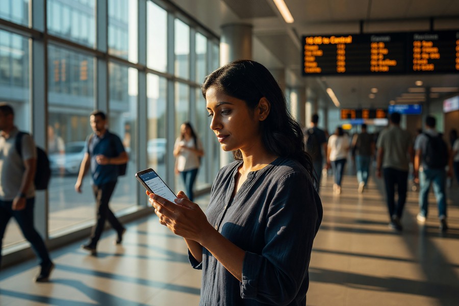 Encryption status indicators in Google Messages and iMessage chat interfaces