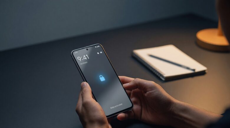 Android phone screen showing built-in app lock settings to secure apps without third-party software