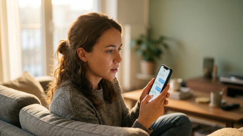 Smartphone screen showing message read receipts in a chat conversation