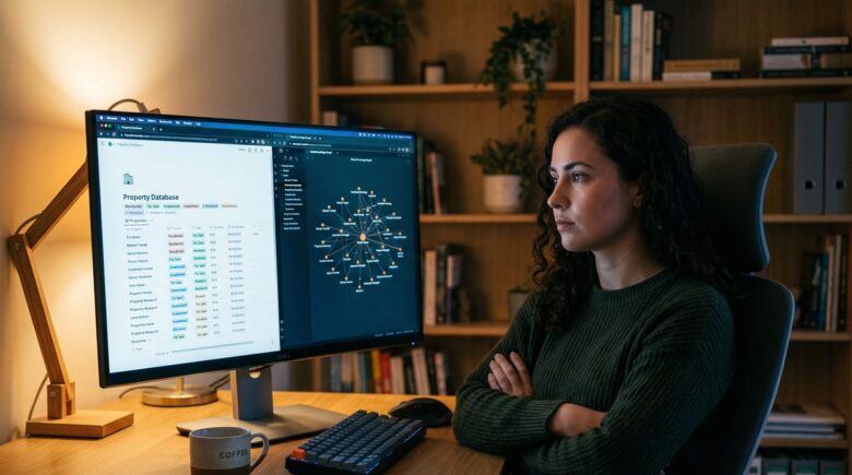 Notion vs Obsidian productivity app comparison on a laptop screen