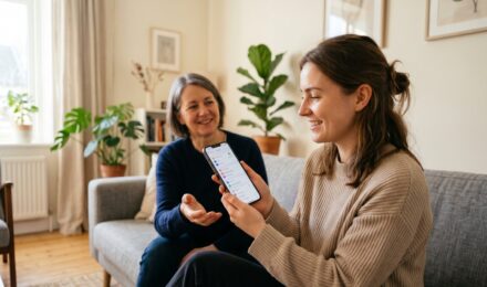 Person setting up guest mode on a smartphone before handing it to someone