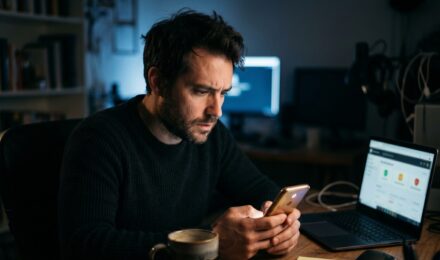 Person securing smartphone with cybersecurity tools beyond antivirus protection