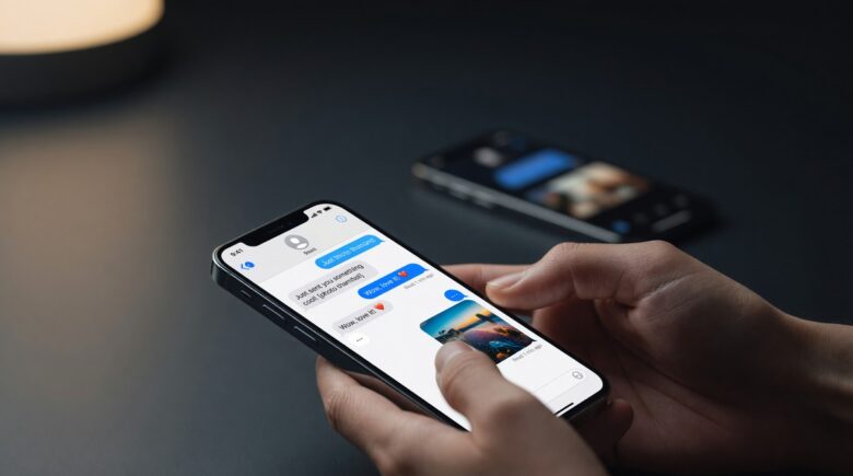 iPhone screen showing RCS messaging interface replacing traditional SMS texting