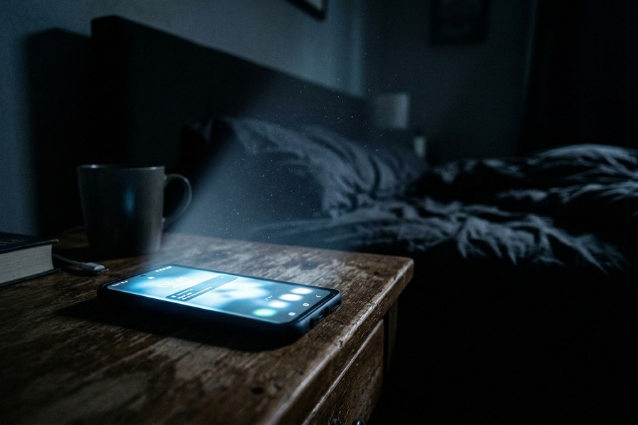 Phone screen showing unusual background app activity in settings menu