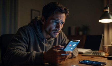 Person securing their smartphone against a SIM swapping attack