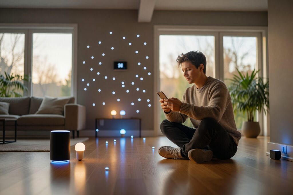 Smart home devices connected without a hub using Wi-Fi and Bluetooth