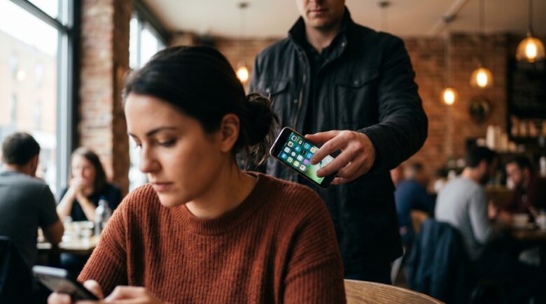 Stalkerware being secretly installed on a smartphone without the owner knowing