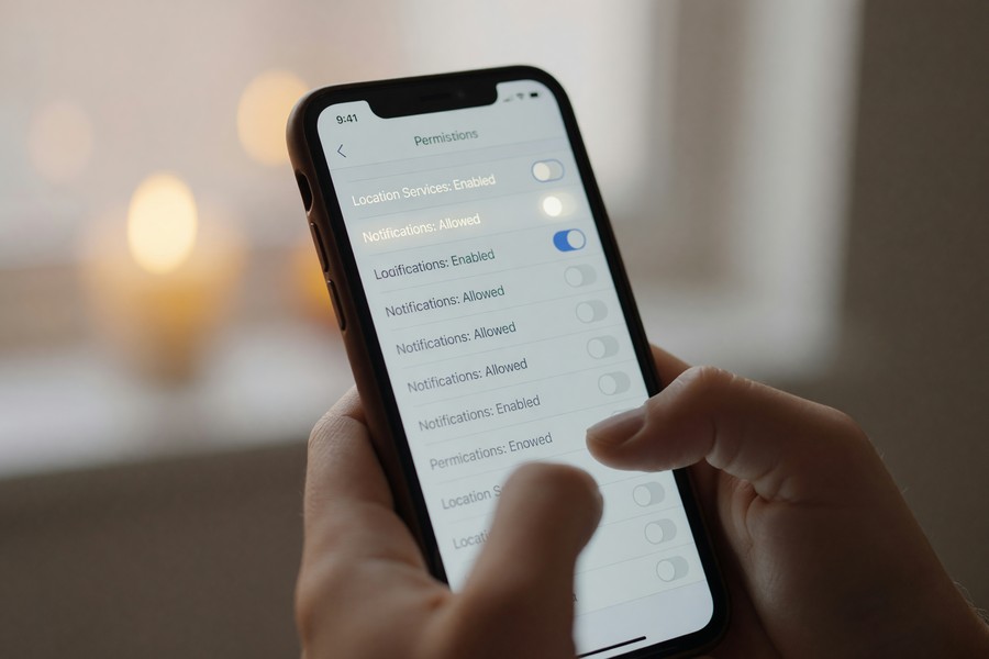Android permissions settings screen showing camera and microphone access for DroidCam