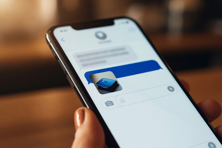 Example of an RCS Business Messaging conversation showing a branded sender logo and interactive action buttons