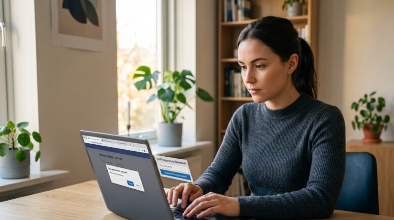Side-by-side comparison of a browser password manager interface and a dedicated password manager app on a laptop screen