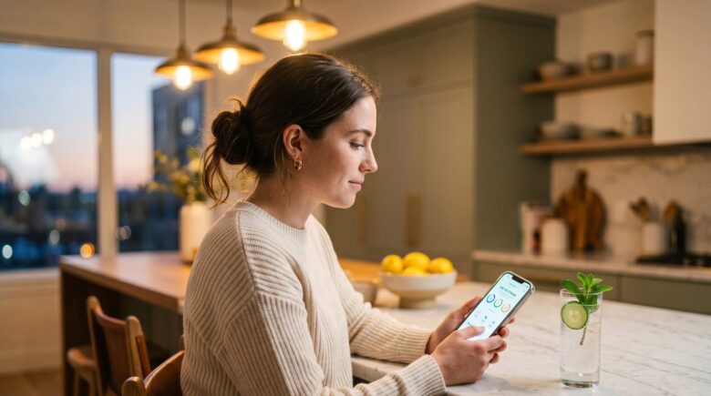Person comparing dry January apps and sober curious apps on a smartphone screen