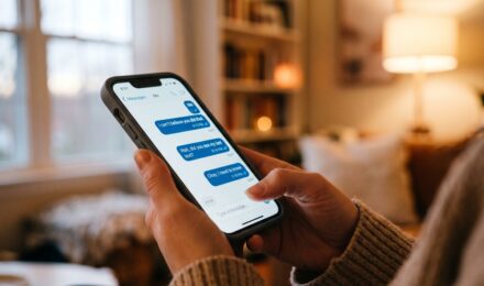 Side-by-side comparison of read receipt settings screens on multiple messaging apps displayed on a smartphone