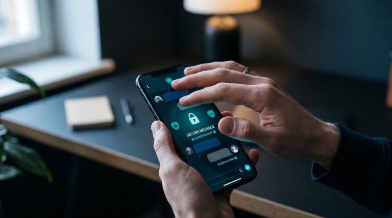 Side-by-side comparison of the Signal and Telegram app icons on a smartphone screen representing a privacy and encryption debate