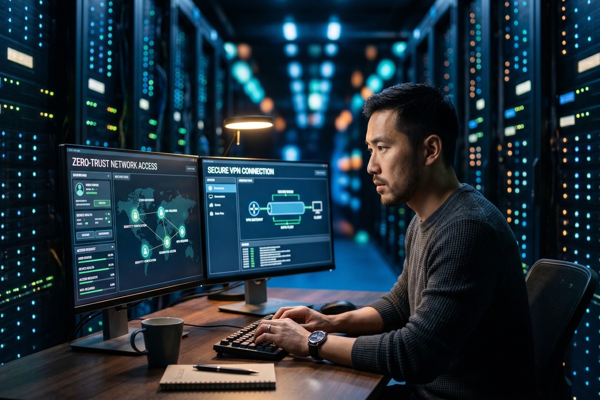 VPN vs zero-trust network security comparison for remote access