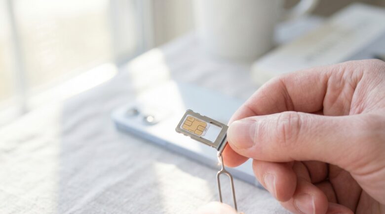 Smartphone with a SIM card and security lock icon representing SIM swapping protection methods