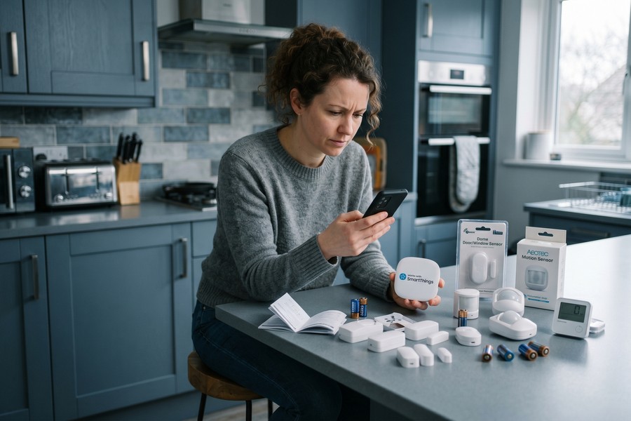 Side-by-side cost comparison of Zigbee, Z-Wave, and Matter smart home sensor starter kits
