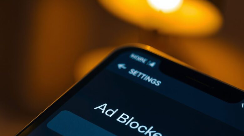 Android device with ad blocker enabled showing a clean browsing experience