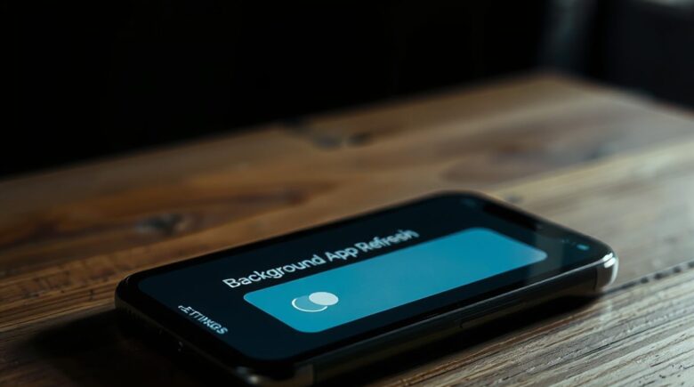 iPhone Settings screen showing Background App Refresh toggle options