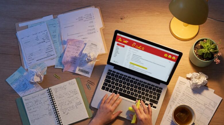 Freelance accountant reviewing security breach response timeline on computer screen