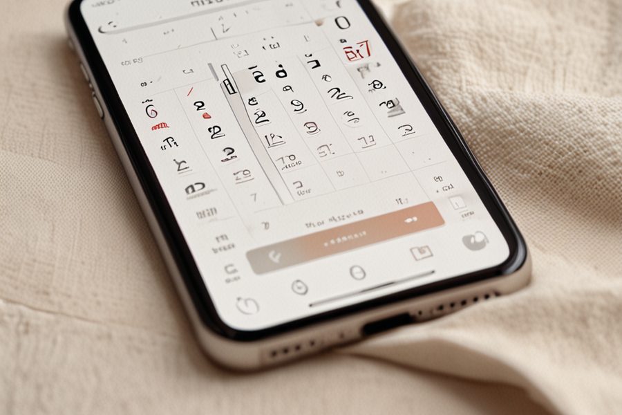 Home screen with a wellness calendar widget and digital detox reminder