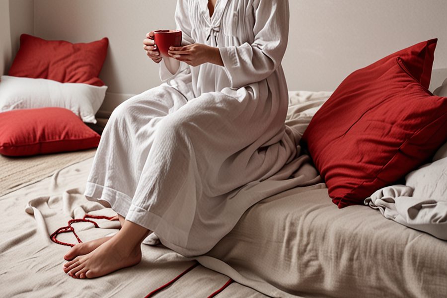 Image: A bedside table with a physical alarm clock, notebook, and water glass