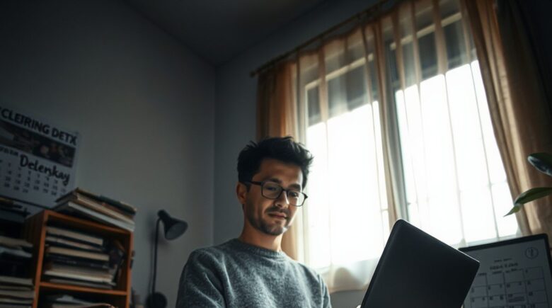 Person using smartphone with all notifications disabled on home screen