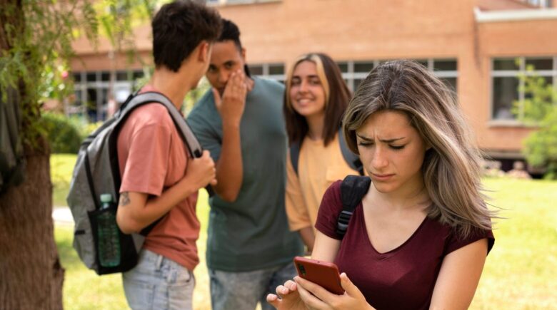 College student using phone hacks during finals week study session